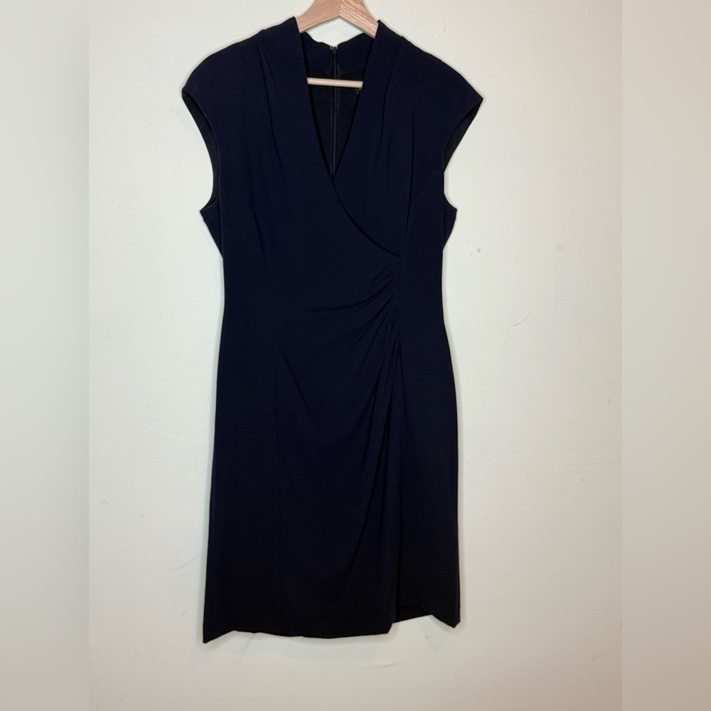 Tahari Arthur S. Levine Navy Blue Sheath | Dress Size 10